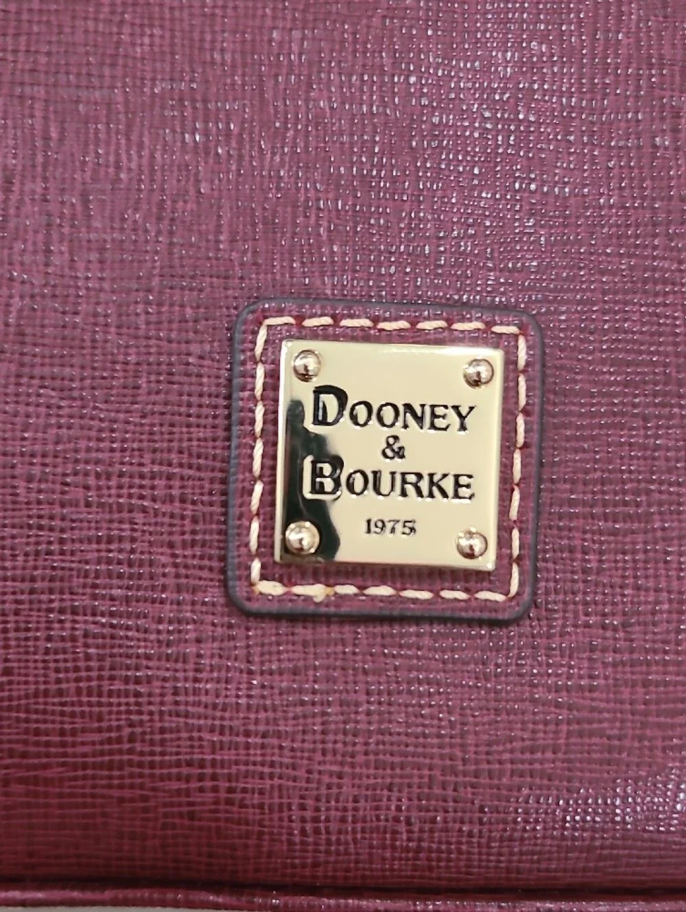 Dooney & Bourke Wine Saffiano Leather Kiss-Lock Coin Purse